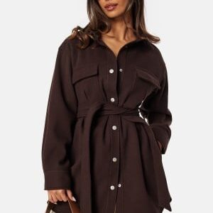 BUBBLEROOM Sonya Shirt Jacket Dark brown XL