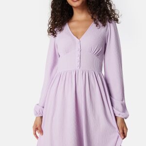 BUBBLEROOM Structure Button Short Dress Lilac XL