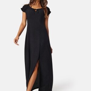 Happy Holly Structure Maxi Slit Dress Black 32/34