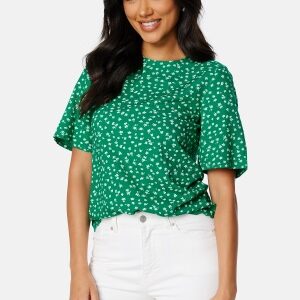 Happy Holly Tris butterfly sleeve blouse Green / Patterned 48/50