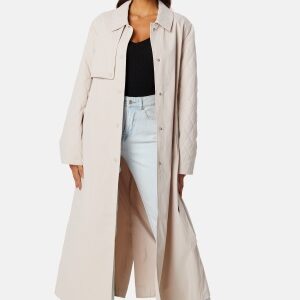 ONLY Lyng Mix Quiltted Trenchcoat Pumice Stone M