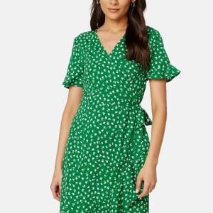 ONLY Olivia S/S Wrap Dress Verdant Green AOP:W. 34