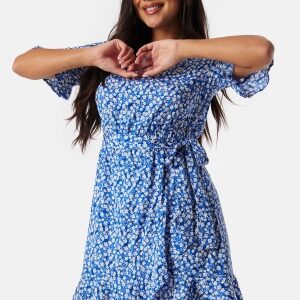 ONLY Onl New Olivia Short Wrap Dress Blue/Patterned M