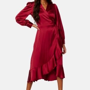 Object Collectors Item Sateen Wrap Dress Red Dahlia 36