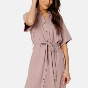Pieces Pcvinsty Linen Shirt Dress Pink XL