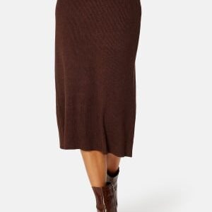 VILA Vicomfy A-Line Knit Skirt Shaved Chocolate Det XS