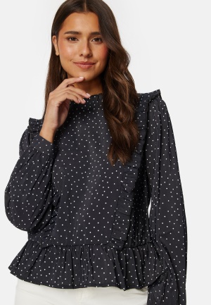 Object Collectors Item Ira L/S Top - Söt Blus med Rynkade Detaljer | LENZING ECOVERO | Miljövänlig Viskosblus